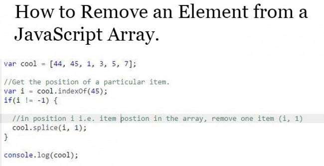 How to Remove an Element from a JavaScript Array.